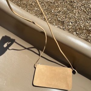 CAMEL TAN SMALL SUEDE NINE WEST SUMMER HANDBAG